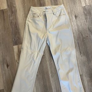 Zara Leather Cream Pants- Great Condition